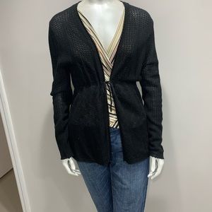 Super cute black sweater with empire tie waist